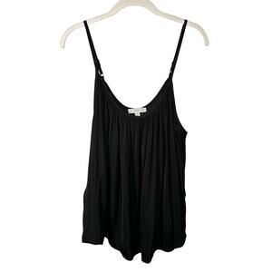 Allison Joy Black Flowy Adjustable Strap Scoop Neck Sleeveless Blouse Women's XL